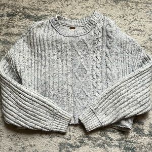 Free people knit cropped cable knit sweater